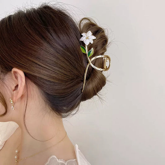 NEW Elegant Gold Flower Hair Clip